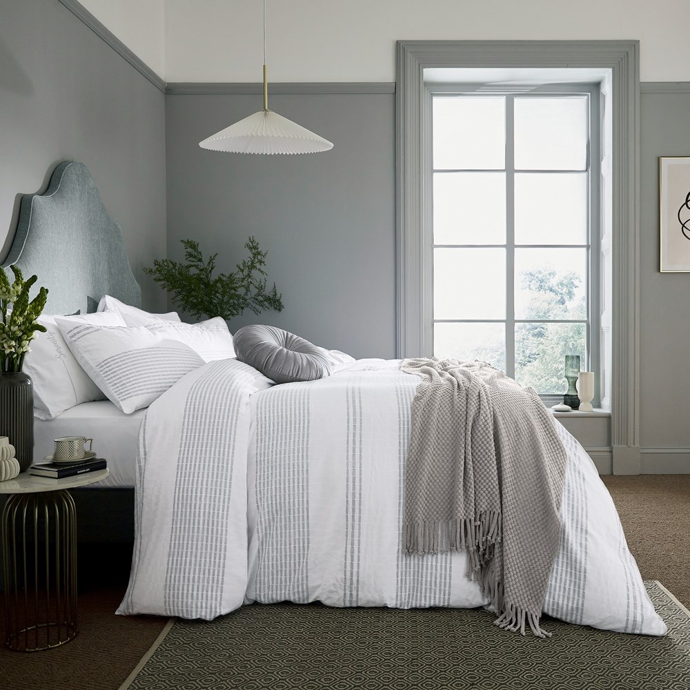 Serenity Stripe Bedding by Katie Piper in Grey